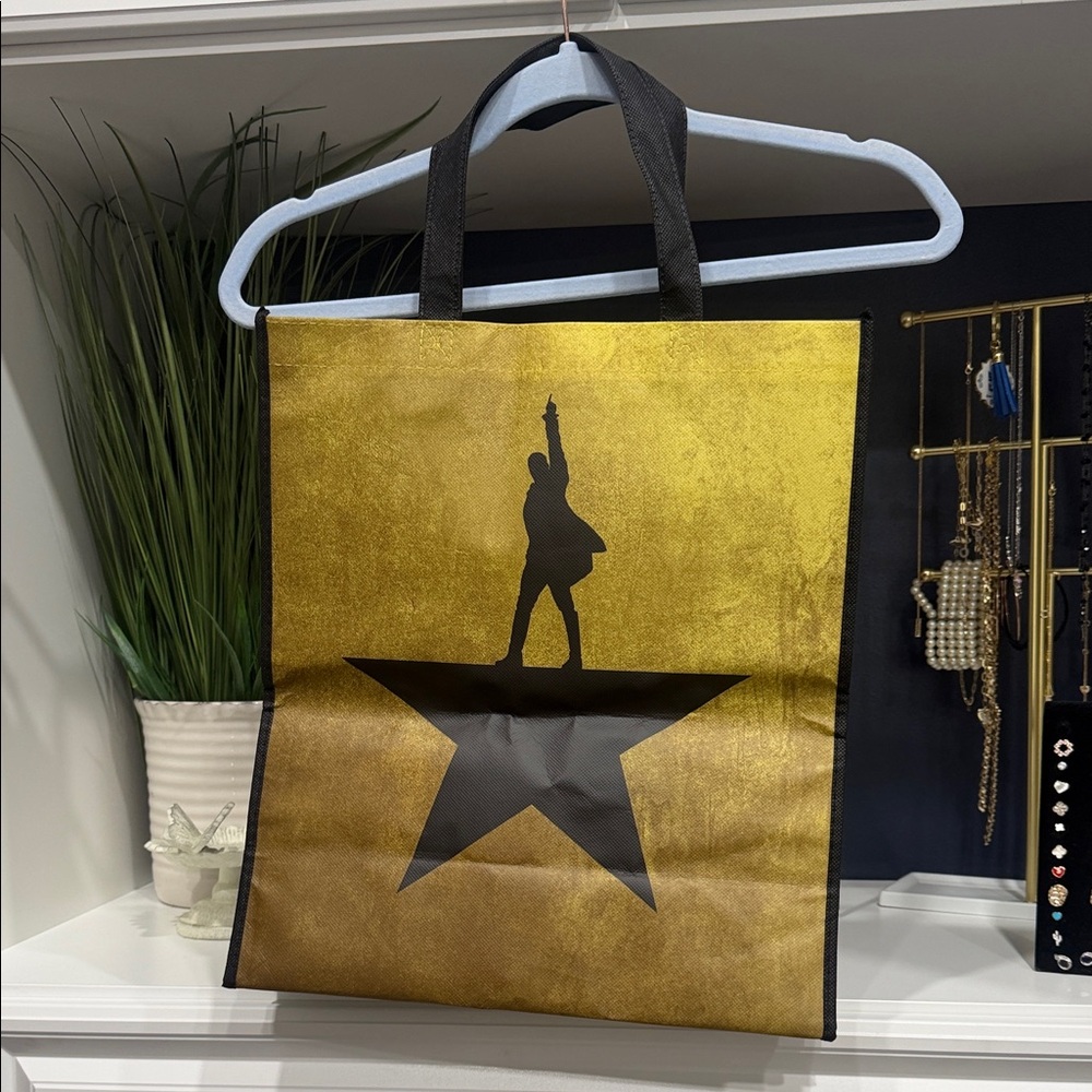 Hamilton musical Gold and Black Tote Bag